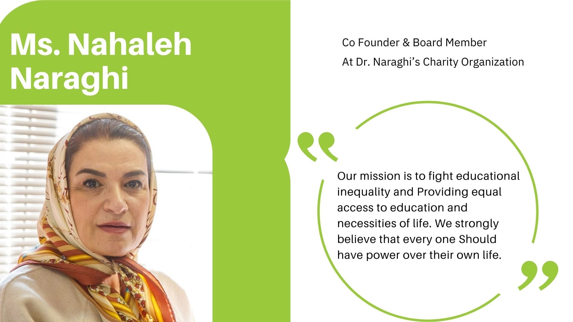 irán nahaleh naraghi - big pharma company - member of charity