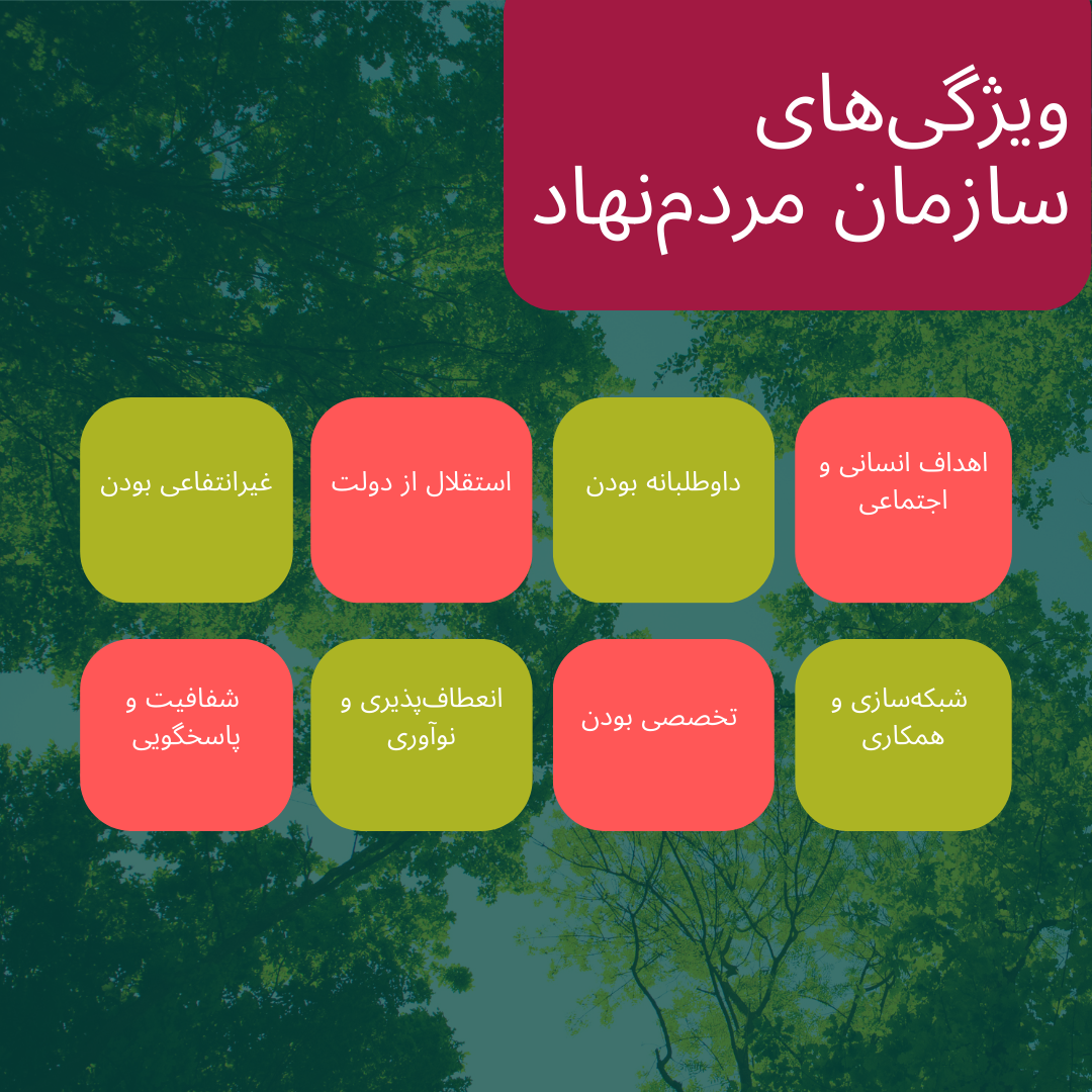 ویژگیهای سازمان مردم نهاد